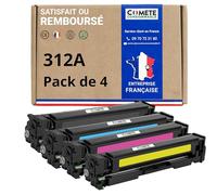 COMETE Cartouche Toner Compatible avec HP 312A CF380A 312X CF380X -Lot de 4 | Marque Française, 1 noir et 3 Couleur, pour Imprimante HP Color LaserJet Pro M476dn MFP M476dw MFP M476nw MFP