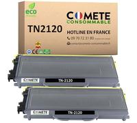 COMETE Cartouches de Toner Compatibles avec Brother TN2120 TN2110 - 2 Noir