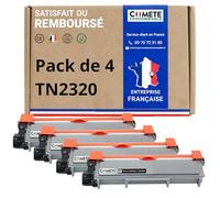 COMETE Cartouches de Toner Compatibles avec Brother TN2320 TN2310 - 4 Noir