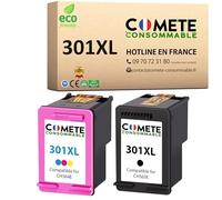 COMETE Cartouches d'encre Compatible avec HP301 301XL - 1 Noir 1 Couleur