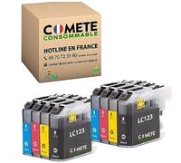 COMETE Cartouches d'encre Compatibles avec Brother LC123 LC123XL Lot de 8