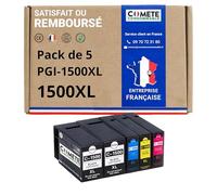 COMETE Cartouches d'encre Compatibles avec Canon PGI-1500 XL - Lot de 5 | Marque Française, 2 Noir 3 Couleur, pour Imprimante Canon Maxify MB2150 MB2155 MB2350 MB2000 MB2050 MB2300 MB2750 MB2755