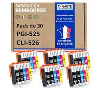 COMETE Cartouches d'encre Compatibles avec Canon PGI-525 CLI-526 Lot de 30