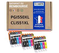 COMETE Cartouches d'encre Compatibles avec Canon PGI-550 CLI-551 Lot de 15