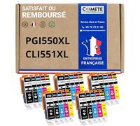 COMETE Cartouches d'encre Compatibles avec Canon PGI-550 CLI-551 Lot de 25