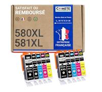 COMETE Cartouches d'encre Compatibles avec Canon PGI-580 CLI-581 Lot de 10