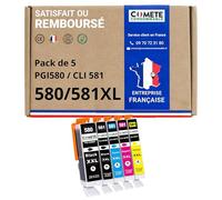 COMETE Cartouches d'encre Compatibles avec Canon PGI-580 CLI-581 Lot de 5