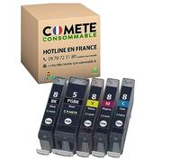 COMETE Cartouches d'encre Compatibles avec Canon PGI5 CLI8 - Lot de 5