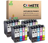COMETE - Cartouches d'encre Compatibles avec EPSON 16 16 XL - Lot de 10
