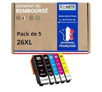 COMETE - Cartouches d'encre Compatibles avec EPSON 26 26XL - Lot de 5