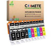COMETE, Marque française - 10 Cartouches Compatibles avec Epson 33 XL Orange - pour Epson Expression Premium XP530 XP540 XP630 XP635 XP640 XP645 XP7100 XP830 XP900 (Noir et Couleur)