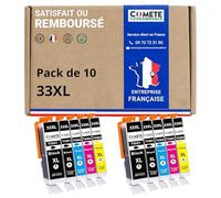 COMETE Cartouches d'encre compatibles avec EPSON 33 33XL Orange- Lot de 10