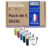 COMETE Cartouches d'encre Compatibles avec EPSON 502 502XL - Lot de 5