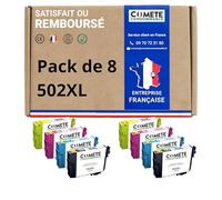COMETE Cartouches d'encre Compatibles avec EPSON 502 502XL - Lot de 8 | Marque Française, pour Expression Home XP-5100 XP-5105 XP-5150 XP-5155, Workforce WF-2860 WF-2865 WF-2880 WF-2885 DWF