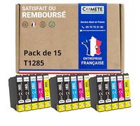 COMETE - Cartouches d'encre Compatibles avec EPSON T1285 - Lot de 15