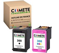 COMETE Cartouches d'encre Compatibles avec HP 300 300XL - 1 Noir 1 Couleur