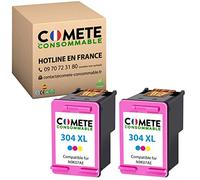 COMETE - Cartouches d'encre Compatibles avec HP 304 304XL - 2 Couleurs | Marque Française, pour Imprimante HP Deskjet 3760 2620 2625 2630 2635 2655 3700 3720 3755 Envy 5010 5020 5030 5032