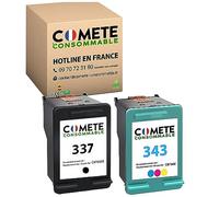 COMETE Cartouches d'encre Compatibles avec HP 337 343 XL 1 Noir 1 Couleur