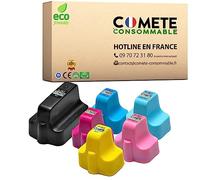 COMETE - Cartouches d'encre Compatibles avec HP 363 363XL - Lot de 6 | Marque Française, 1 Noir et 5 Couleur pour Imprimante HP Photosmart 3110 3110V 3110 3300 3310 8230 C5140 C5150 C6150