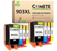 COMETE, Marque française - 903XL - 8 Cartouches d'encre Compatibles avec HP 903 XL - pour HP Officejet 6950 All-in-One Officejet Pro 6960 6970 All-in-One (2 Noir et 6 Couleur)