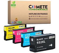 COMETE Cartouches d'encre compatibles avec HP 932 933 XL - Lot de 4