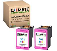 COMETE Cartouches d'encre Compatibles avec HP301 301XL - 2 Couleurs