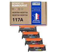 COMETE Cartouches Toner Compatibles avec HP 117A W2070A - Lot de 4 | Marque Française, 1 Noir 3 Couleur, pour Imprimante Color Laser MFP 178nw 179fnw 150nw 150a 178nwg 179fwg 178 179 150