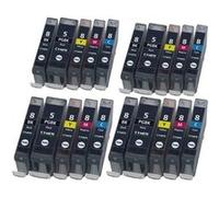 COMETE - CLI8 - 20 Cartouches d'encre Compatible Canon CLI-8BK - Noir et Couleur