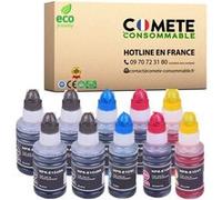 COMETE CONOSMMABLE 104 Pack de 10 Recharges Ecotank bouteilles compatibles avec EPSON 104 XL 4 Noir + 2 Cyan + 2 Magenta + 2 Jaune Noir G