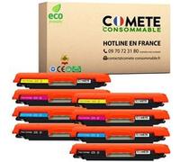 COMETE CONSOMMABLE 126A Pack de 8 Toners compatibles avec HP 126A CE310A CF341A 2 Noir + 2 Cyan + 2 Magenta + 2 Jaune
