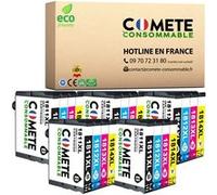 COMETE CONSOMMABLE 18XL Pack de 20 Cartouches d'encre compatibles avec EPSON 18XL / / C13T18164012 / T18 T1816 = T1811 T1812 T1813 T1814 - 5 Noir + 5 Cyan + 5 Magenta + 5 Jaune Noir G