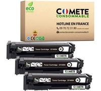 COMETE CONSOMMABLE 201X Pack de 3 Toner compatible avec HP 201X (=201A grande capacité) CF400X CF400XD - 3 Noir Noir