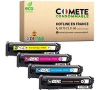 COMETE, Marque française - 201X - 4 Cartouches de Toners Compatibles avec HP 201X 201A CF400X - pour HP Color LaserJet Pro MFP M277dw, M252n (1 Noir et 3 Couleur)