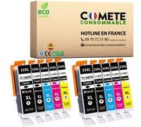 COMETE, Marque française - 33XL - 10 Cartouches d'encre Compatibles avec Epson 33 XL Orange - pour Epson Expression Premium XP-540 XP-530 XP-830 XP-7100 XP-900 XP-640 XP-630 (4 Noir et 6 Couleur)