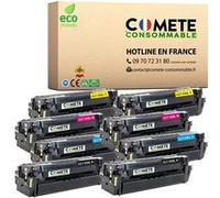 COMETE CONSOMMABLE 506L Pack 8 Toners compatibles avec SAMSUNG CLT-K506L 506L CLT-C506L CLT-C506S CLT-506L CLT-506S SU171A SU038A SU305A SU515 A 2 Noir + 2 Cyan + 2 Magenta + 2 Jaune Noir