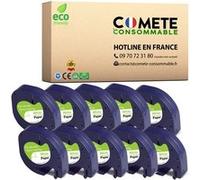COMETE CONSOMMABLE 91200 Pack de 10 Rubans eiqueteuse compatibles avec DYMO 91200 Etiquettes adhesifs Noir sur Blanc Noir G