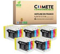 LC970 Pack de 20 Cartouches d'encre compatibles avec BROTHER LC970 LC1000 5 Noir + 5 Cyan + 5 Magenta + 5 Jaune