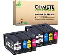COMETE CONSOMMABLE PG1500 Pack de 8 Cartouches d'encre compatibles avec CANON PG-1500 PG1500 XL 2 Noir + 2 Cyan + 2 Magenta + 2 Jaune Noir G