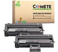 COMETE CONSOMMABLE SP100 407166 Pack de 2 Toner compatible avec RICOH 407166 Noir pour imprimante Aficio SP SP100 SP112... G