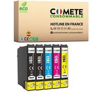 COMETE, Marque française - T1285-5 Cartouches d'encre Compatibles avec Epson T1285 Renard (T1281 T1282 T1283 T1284) - pour Epson Stylus Office BX305F BX305FW SX125 SX130 SX230 (2 Noir et 3 Couleur)