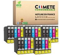 COMETE, Marque française - T1285-25 Cartouches d'encre Compatible avec EPSON T1285 Renard - pour Cartouche Epson Stylus T22 Office SX125 (10 Noir et 15 Couleur)