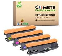 COMETE CONSOMMABLE TN320 Pack 4 Toners compatibles avec BROTHER TN320 321 TN-320 TN321 1 Noir + 1 Cyan + 1 Magenta + 1 Jaune G