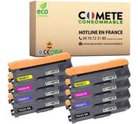 COMETE CONSOMMABLE TN320 Pack de 8 Toners compatibles avec BROTHER TN320 TN321 TN-320 TN-321 2 Noir + 2 Cyan + 2 Magenta + 2 Jaune