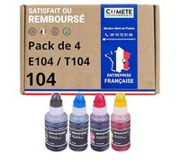 COMETE Encre Compatible avec EPSON 104 Ecotank- Lot de 4 Bouteilles