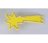 Comète FADEDA en plastique jaune avec bord doré, LxlxH en mm : 60x25x45. Pour les crèches, les miniatures, les loisirs et le modélisme, les accessoires de maisons de poupées et les trains miniatures.