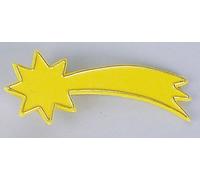 Comète FADEDA en plastique jaune avec bord doré, LxlxH en mm : 95x25x45. Pour les crèches, les miniatures, les loisirs et le modélisme, les accessoires de maisons de poupées et les trains miniatures.