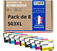 COMETE, French Brand 503XL Ink Cartridges Compatible with Epson 503 XL Chilli for Epson Expression Home XP-5200 XP-5205 Workforce WF 2960 WF 2965 (2 Black and 6 Colours)