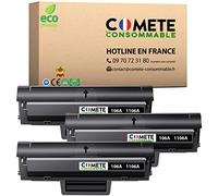 COMETE, Marque française - 106A W1106A - 3 Toners Compatible HP 106A W1106A - pour Toner HP 106A 07a 107r 108a 108w MFP 135a 135r 135w 137fnw (3 Noir)
