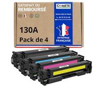 COMETE, Marque Française - 130A - 4 Cartouches de Toners Compatibles avec HP 130 A CF350A - pour HP Color Laserjet Pro MFP M176 M176FN M177 M177FW M176n (1 Noir et 3 Couleur)