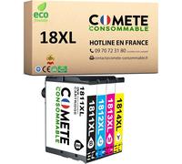 Comete, Marque Française - 18Xl - 4 Cartouches D'Encre Compatible Avec 18 Xl T1815 - Pour Epson Expression Home Xp 100 Xp 102 Xp 200 Xp 202 Xp 205 (1 Noir Et 3 Couleur)[ENC941589]